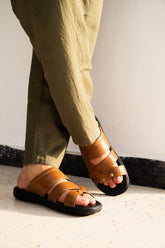 Country Maddox Tan Leather Slippers